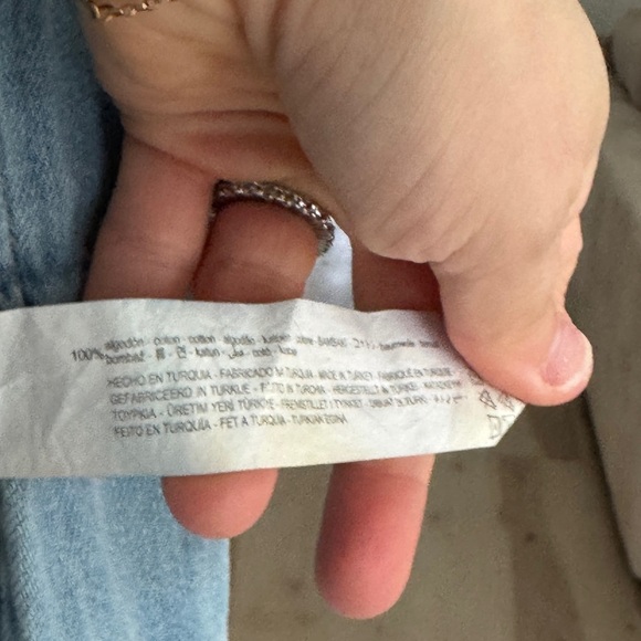 Zara Denim Jumpsuit wide straight leg jeans Zipper Light wash utility 1889/159 - Picture 11 of 11